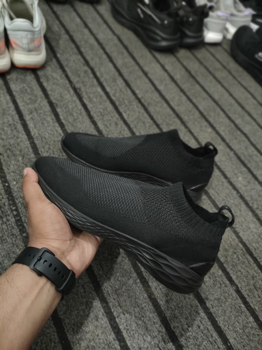 All-Black Slip-On Sneakers footwear