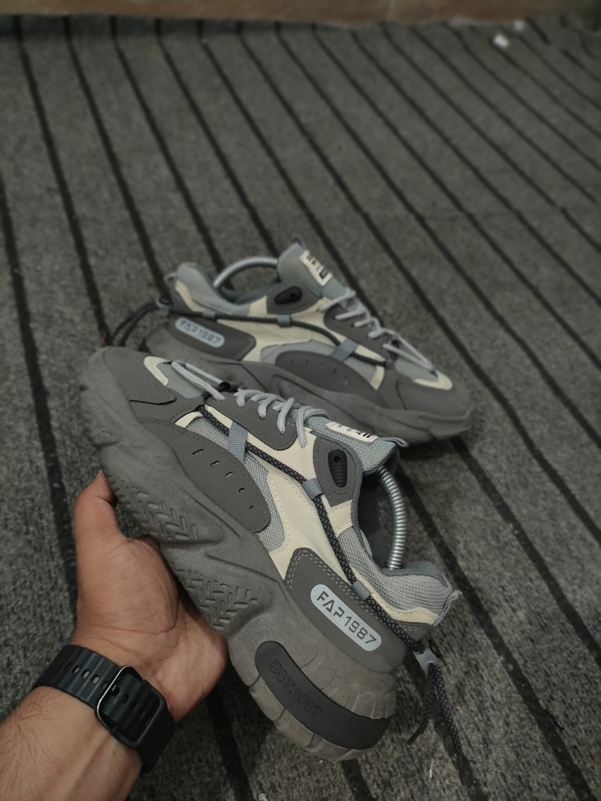 Grey Chunky Casual Sneakers footwear