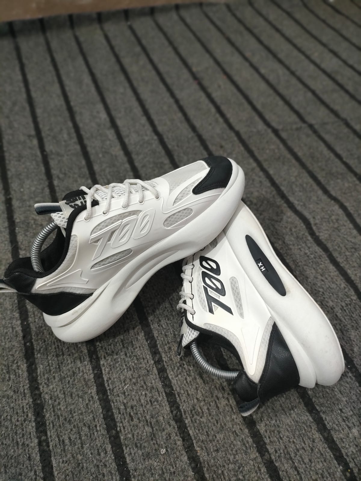 White and Black Chunky Sneakers footwear